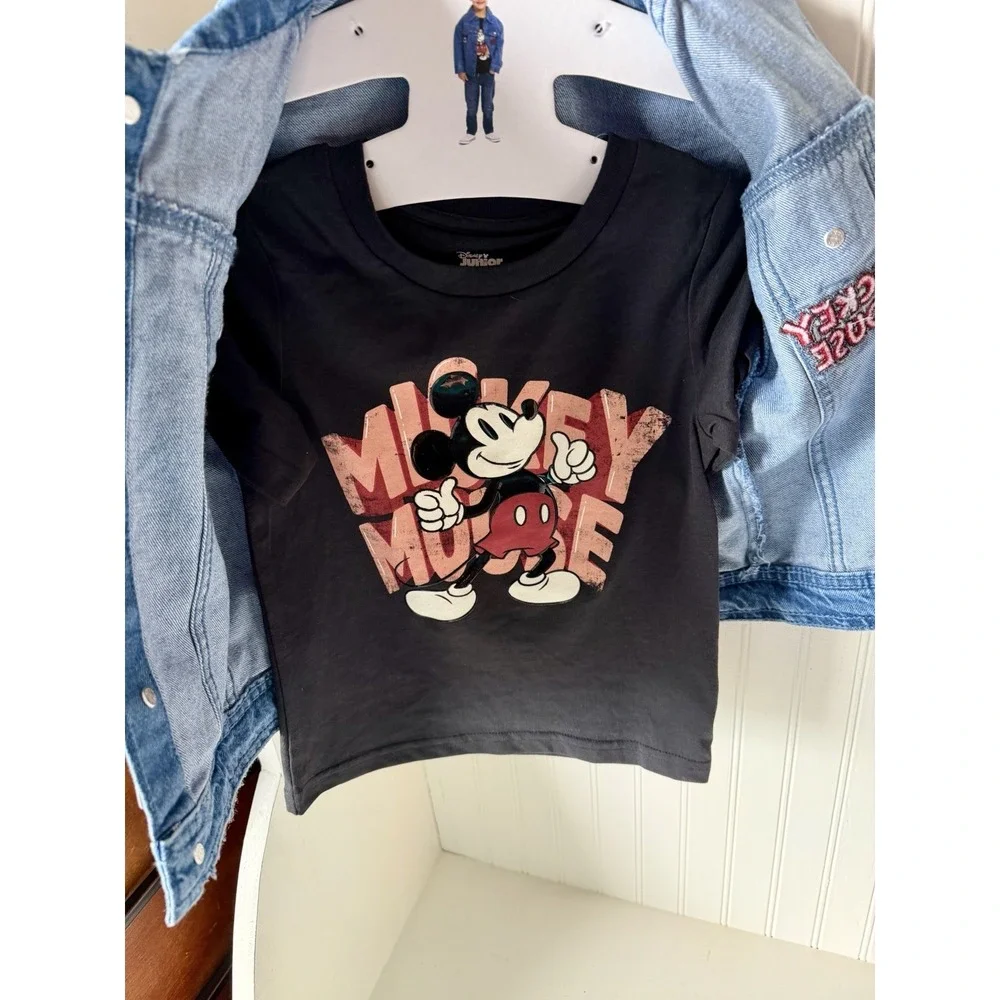 NWT Disney Junior Mickey Mouse Denim Jean Jacket Toddler 3T